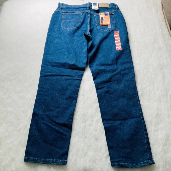 NWT Denim Rider Womens Blue Stretch Relaxed Tapered Leg Straight Jeans Size 14M - Picture 2 of 9